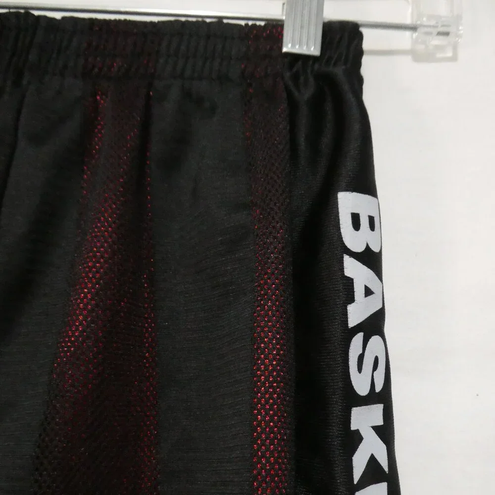 CHAMPIONSHIP GOLD | size 7 | Black and Burgundy Striped Basketball Shorts - Picture 5 of 14
